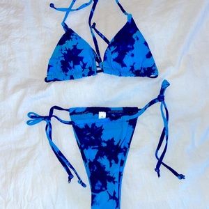 Aurelle 2pc Tie Dye Adjustable Thong Bikini